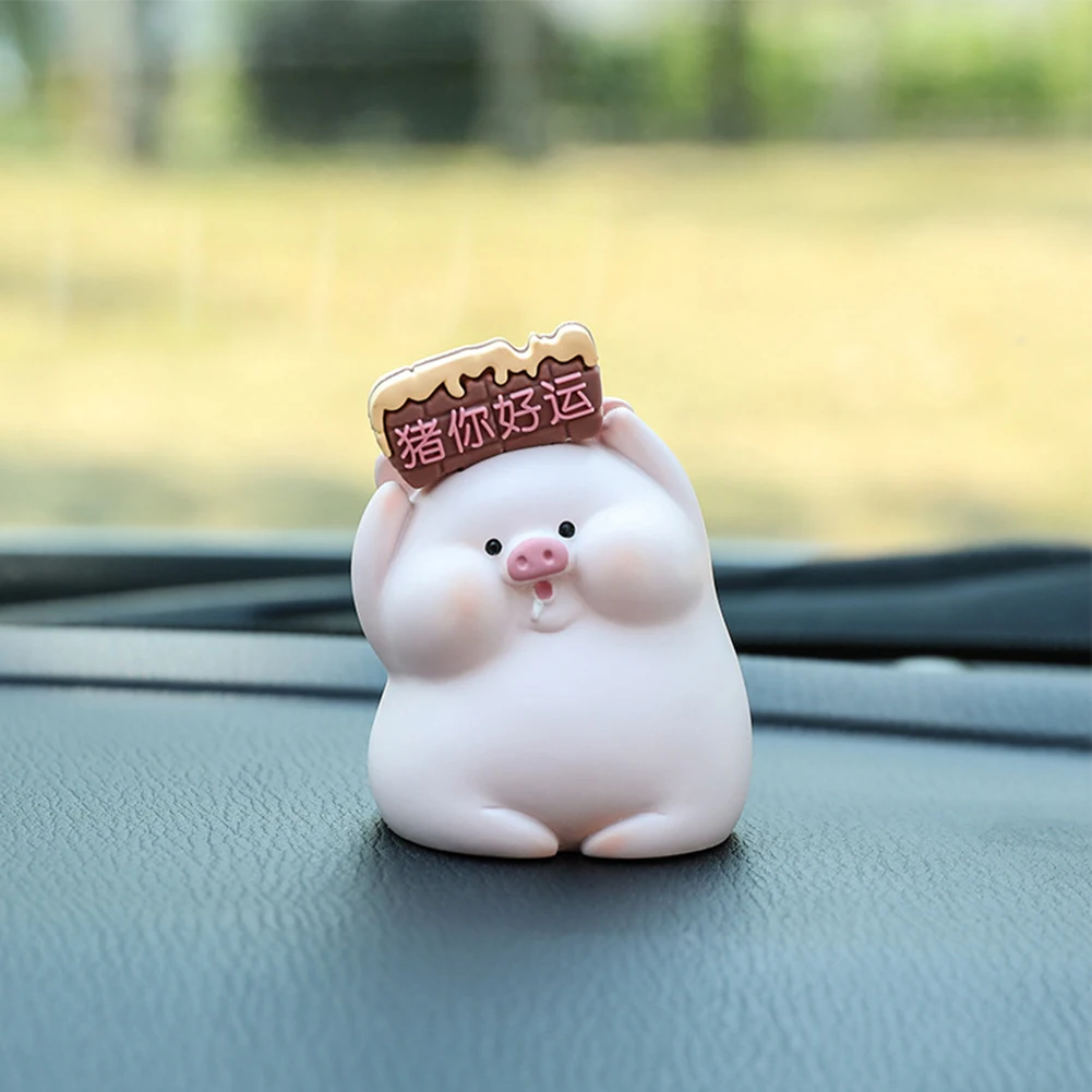Accessory Resion 5x5x8cm Accessories Decoration Playful Pig Car Dashboard Decor Add a Touch of Cute Quirkiness