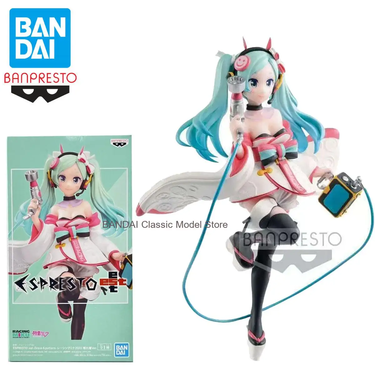 バンダイオリジナルバンプレストボーカロイド初音ミク-espresto-レーシングミク-2020-新年祭衣装フィギュアコレクタブルモデル玩具