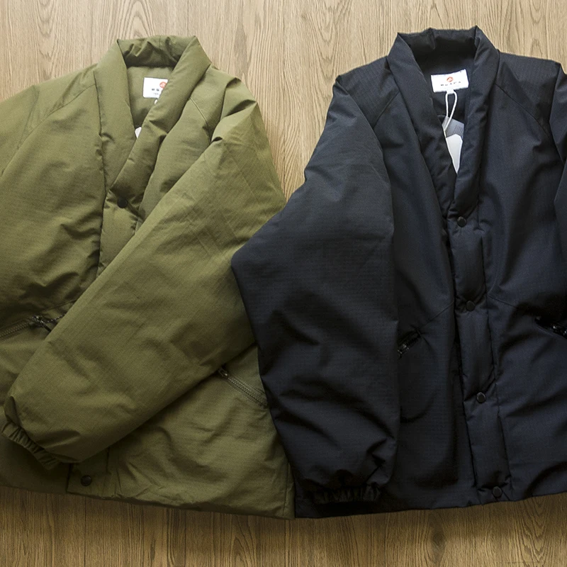 Retro Streetwear with Japanese Style Tone Cotton Jacket for Autumn Winter Outdoor Fluffy Hand Stuffed Cotton Thick Short Jacket