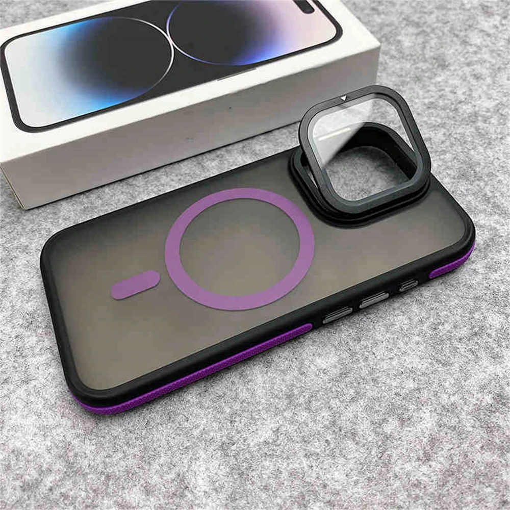 Glaslinsen-Kameraschutzständer für MagSafe Magnetische Hülle für iPhone 18 17 Air 15 12 13 14 16 Pro Max Plus Matte Klare Abdeckung – Detail 13