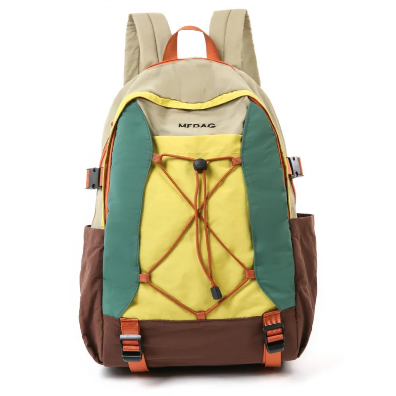 

Korean-style large-capacity women's backpack, stylish color-blocking cross-strap sports backpack, lightweight hiking and travel