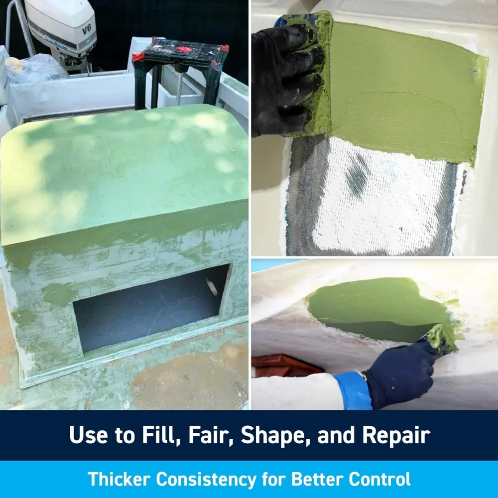 Composé de carénage époxy marin par TotalFair pour fibre de verre, bois, aluminium et acier - Kit de 2 litres