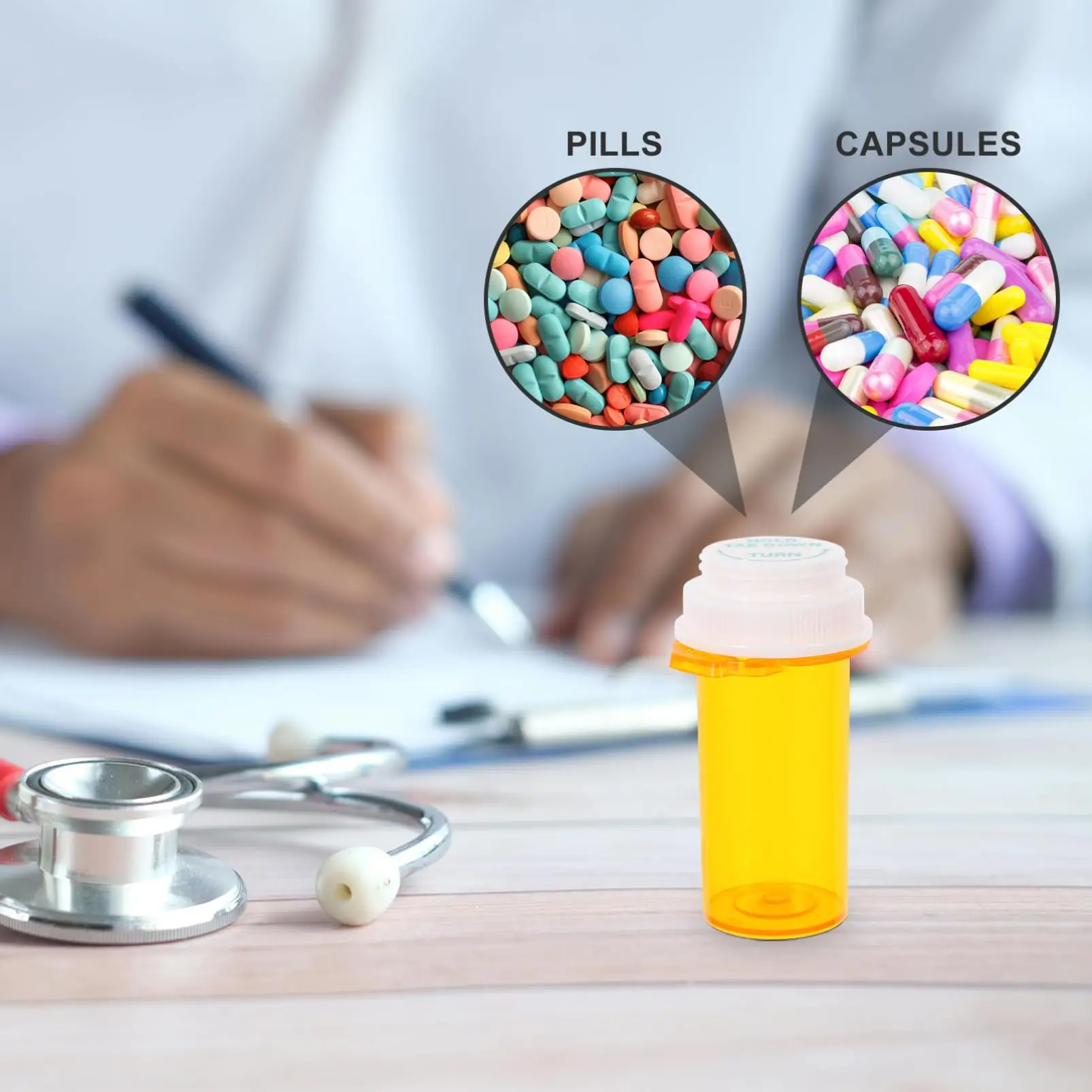 Puste plastikowe butelki na leki/tabletki 10-20Dr z zakrętkami zabezpieczającymi przed dziećmi, małe pojemniki na leki, podróżne fiolki na tabletki, organizer na tabletki