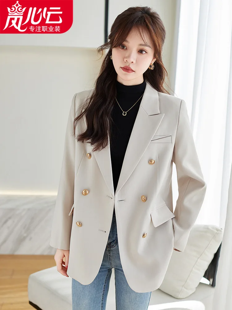 

Women's Suit Jacket2024Spring New Korean Style Straight Casual Loose Fashion Temperament Thin Looking Suit Coat for Women