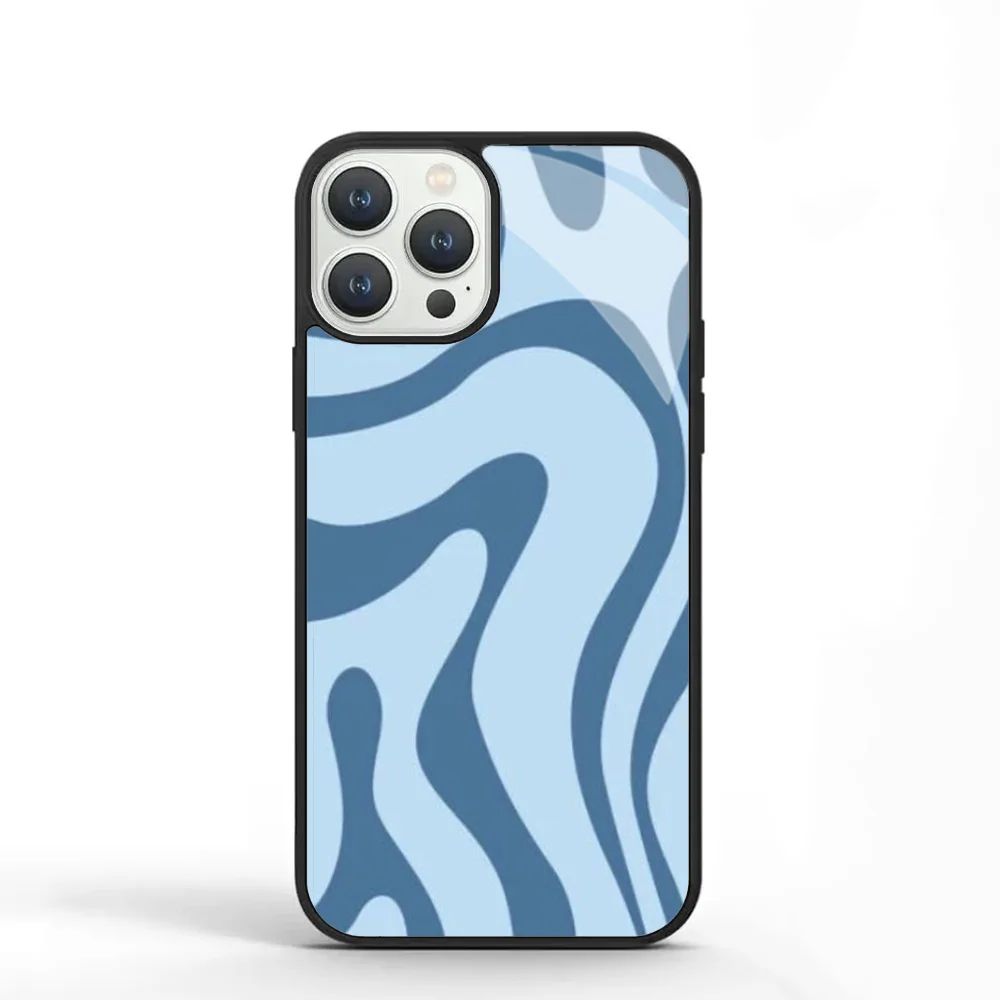 Abstract Swirl Pattern Phone Case For IPhone 11 12 13 14 15 Plus Pro Max Mirror Acrylic PC TPU Cover