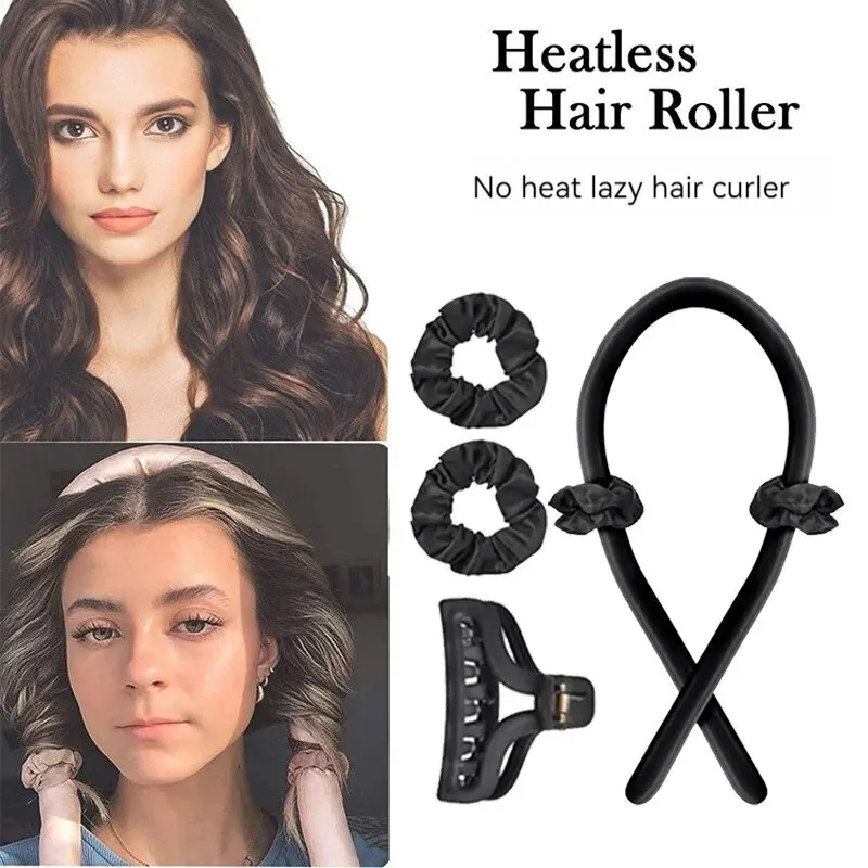 Heatless Curling Iron Headband Non-Perming And Non-Damaging Hair Comfortable To Wear A Set Of 4 Pieces Sleep Curling Tools