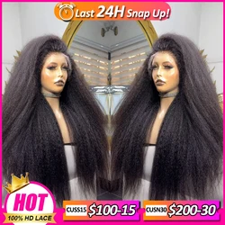 13x6 HD Lace Wigs Kinky Straight Hair Ultra Fitted HD Lace Front Wigs Invisible Lace Melt Skins Pre Plucked Yaki Human Hair Wigs