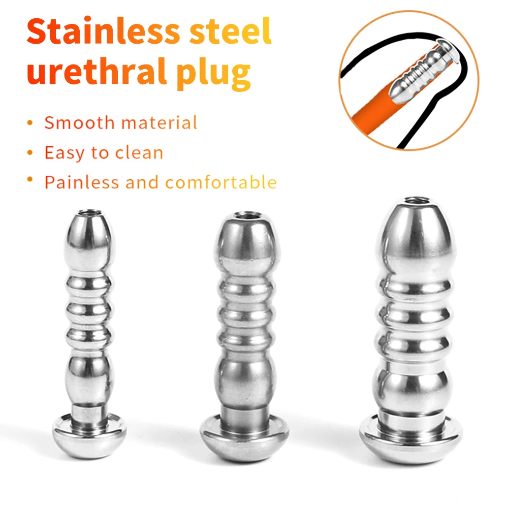 Male Stainless Steel Urethral Plug Urethral Dildo Sounding Penis Plug Urethra Stimulate Dilator Masturbation Rod Sex Toys For Me