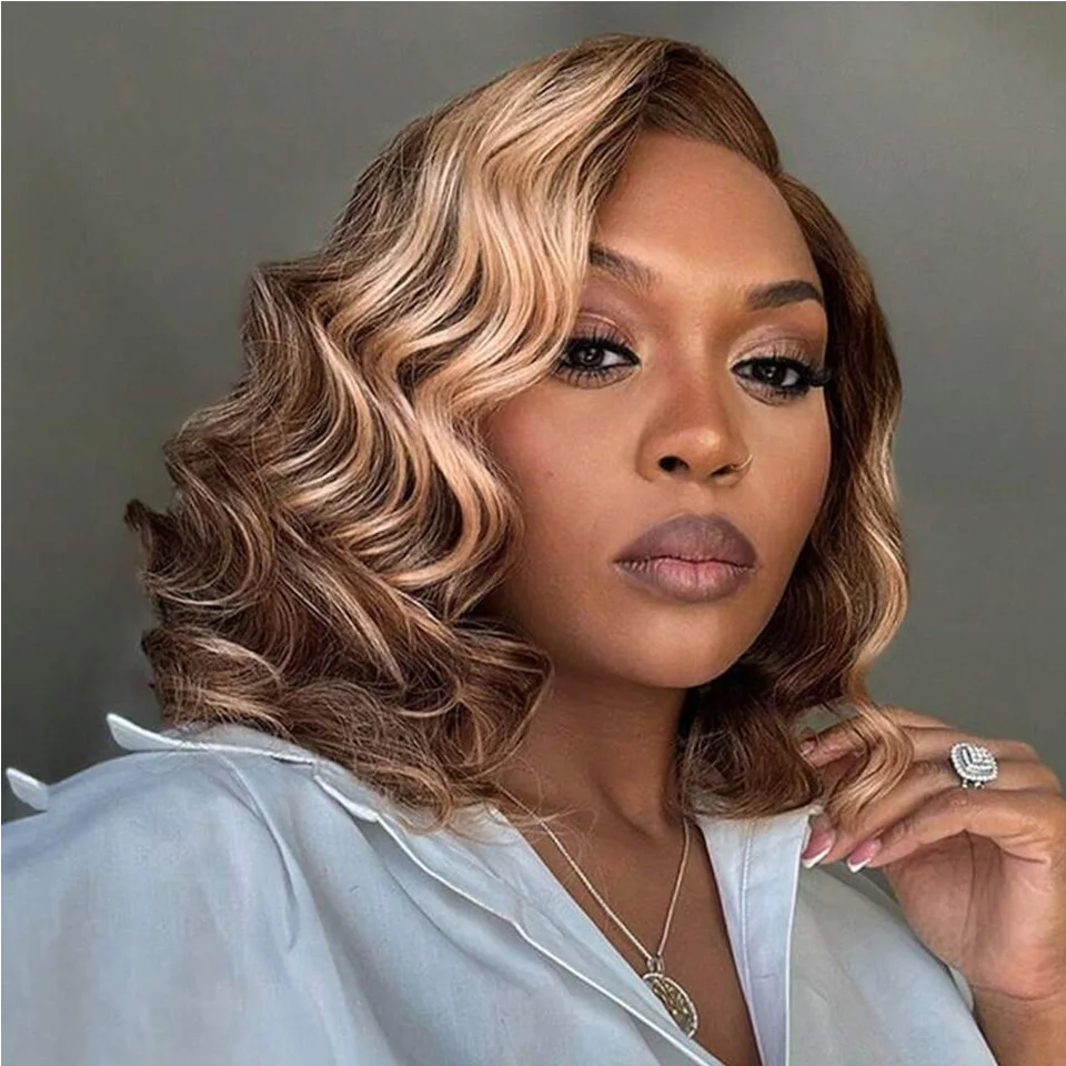 

Synthetic Body Wave Bundle Hair Extension 120g/pack Ombre Brown Synthetic Hair Extensions For All Seasons High Temperature Fiber