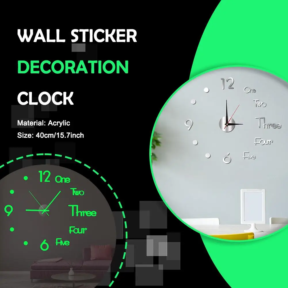 Clock Wall Stickers Laser Engraving Simple Installation Home Decor Silent Clock For Living Room Bedroom Study Hotel Big Dec Z8T7