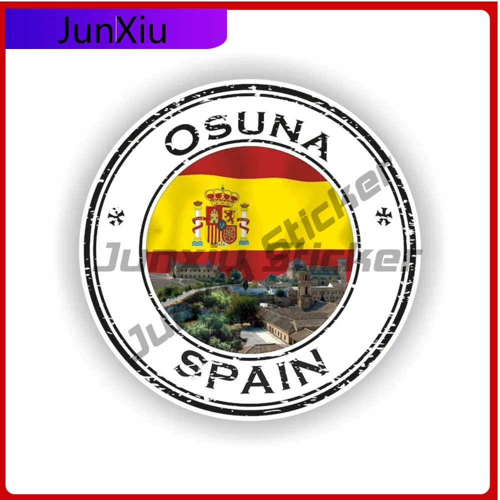 Osuna Spain Seal Funny Laptop Durable Vinyl Sticker Round Graphic Helmet Truck Car Durable Laptop Car Boat Unique Bumper