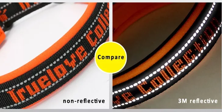 Truelove Hundehalsband, P-Kette, Nylon, verstellbar, reflektierend, SBR-Neopren, zugfest, explosionsgeschützt, für Reisen von Hunden und Katzen TLC5371 – Detail 8