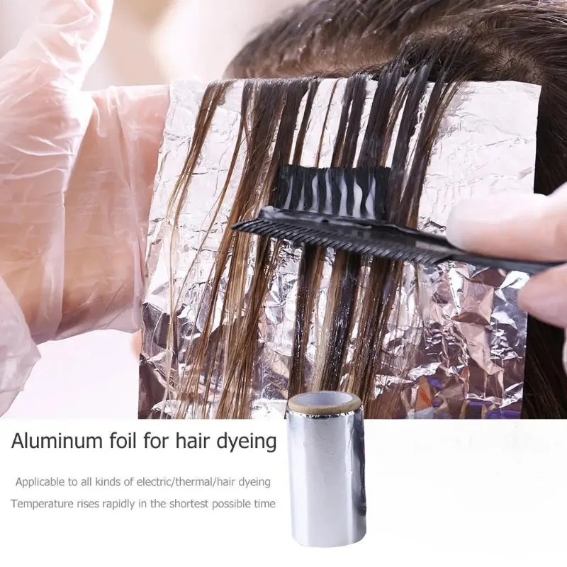 1 لفة من تلوين الشعر القصدير احباط تصفيف الشعر بيرم النمذجة أداة الألومنيوم احباط ورقة تلوين الشعر القصدير احباط صالون صبغة شعر أداة #6