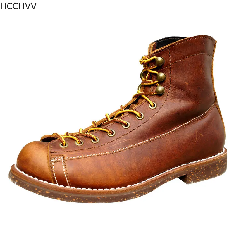 Wiosna nowy Top Quality mężczyźni buty moda prawdziwej skóry luksusowej marki formalne botki zimowe buty motocyklowe buty platformy — zdjęcie 5