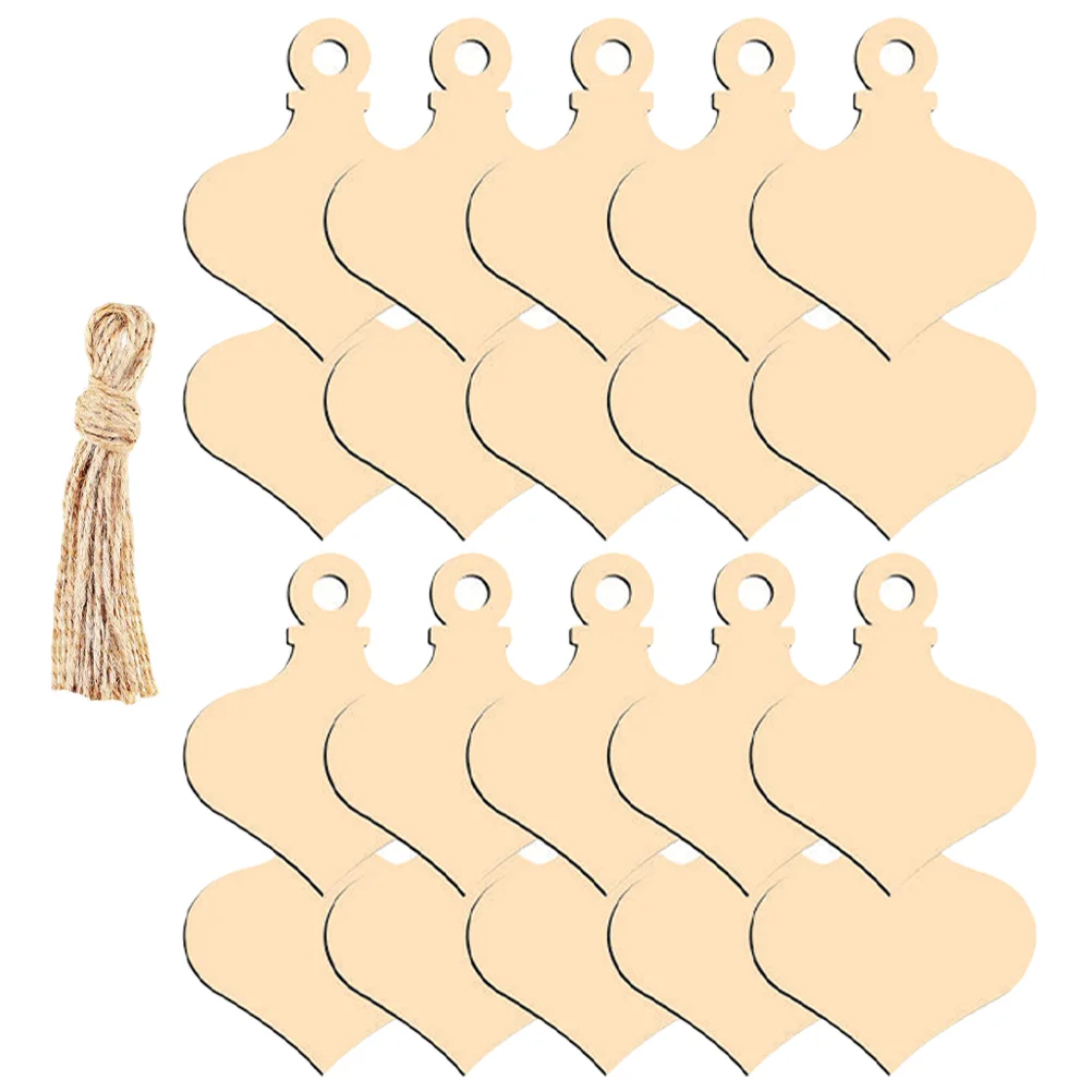 25 Pcs Christmas Wood Pendant Cutout Ornaments DIY Cutouts Blank Slices Unfinished