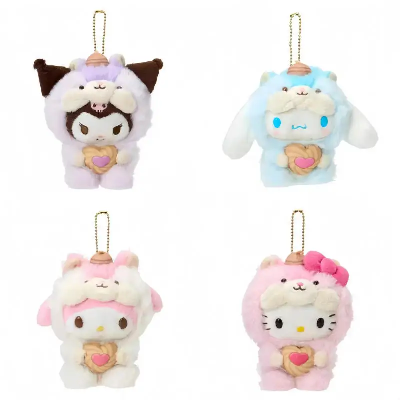 

Kawaii Cartoon Kuromi Cinnamoroll Cookie Squirrel Plush Toys Keychain My Melody Backpack Pendant Doll Friends Birthday Gift