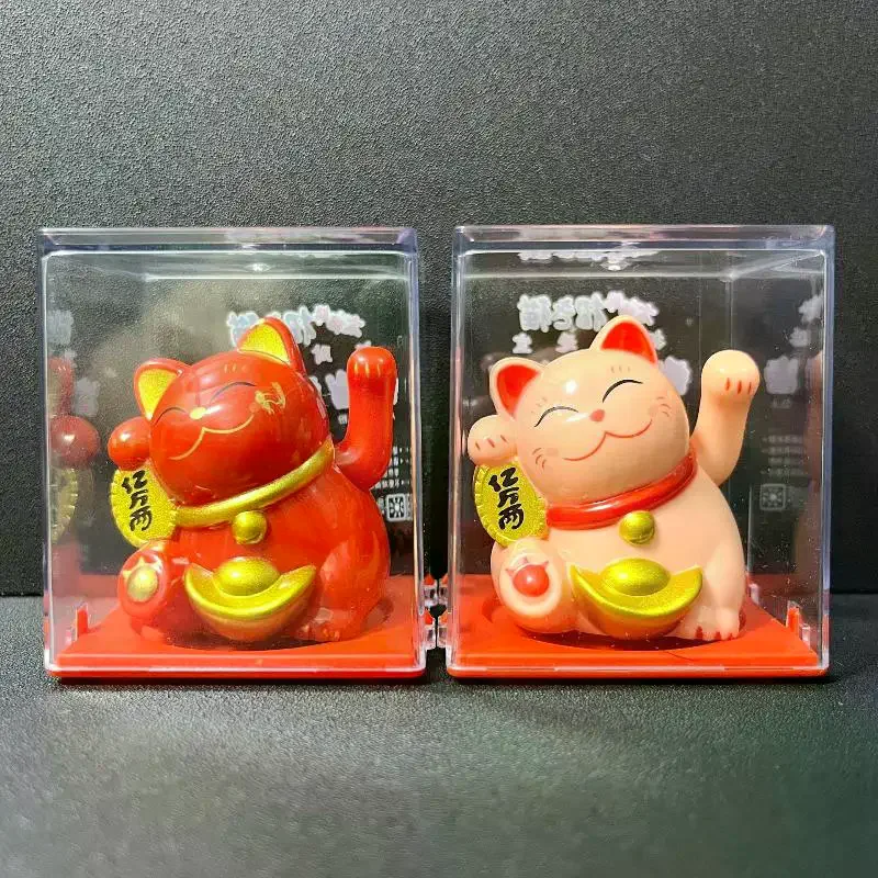 Desktop Decor: 1Pcs Solar Powered Claws Movable Lucky Cat Decor 2inch Mini Ornament For Desk Counter