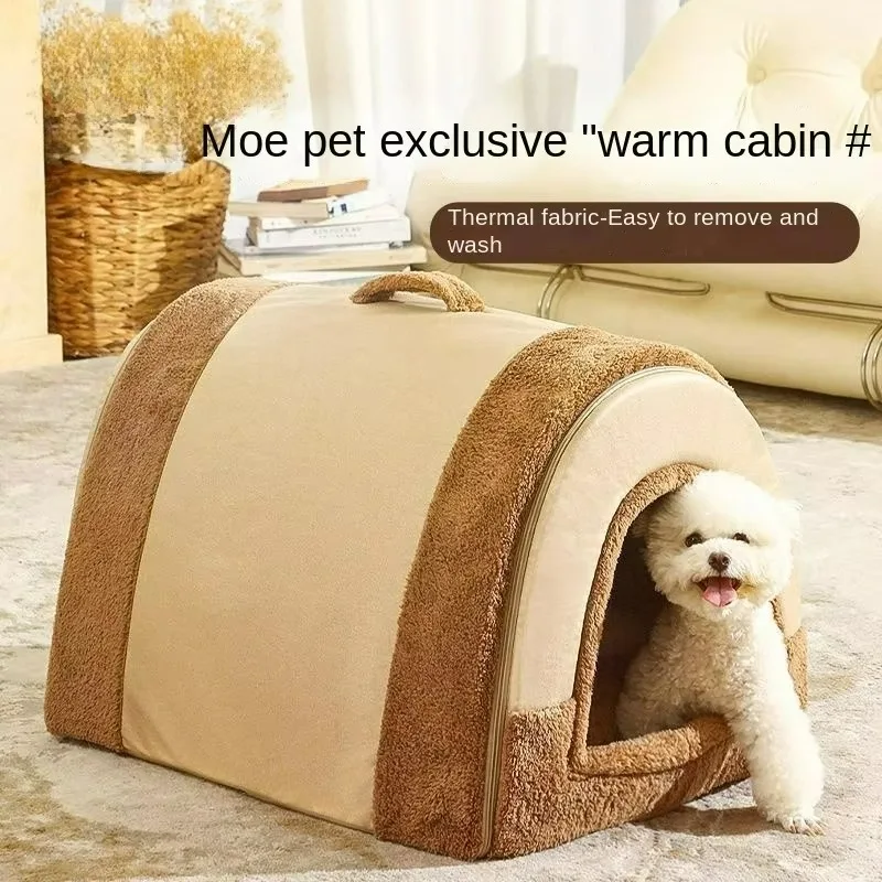 Kennel Large Dog Thickened Cold Dog Bed Can Be Dismantled and Washed All Year Round Super Thick Cat Nest Winter Warm Accessories