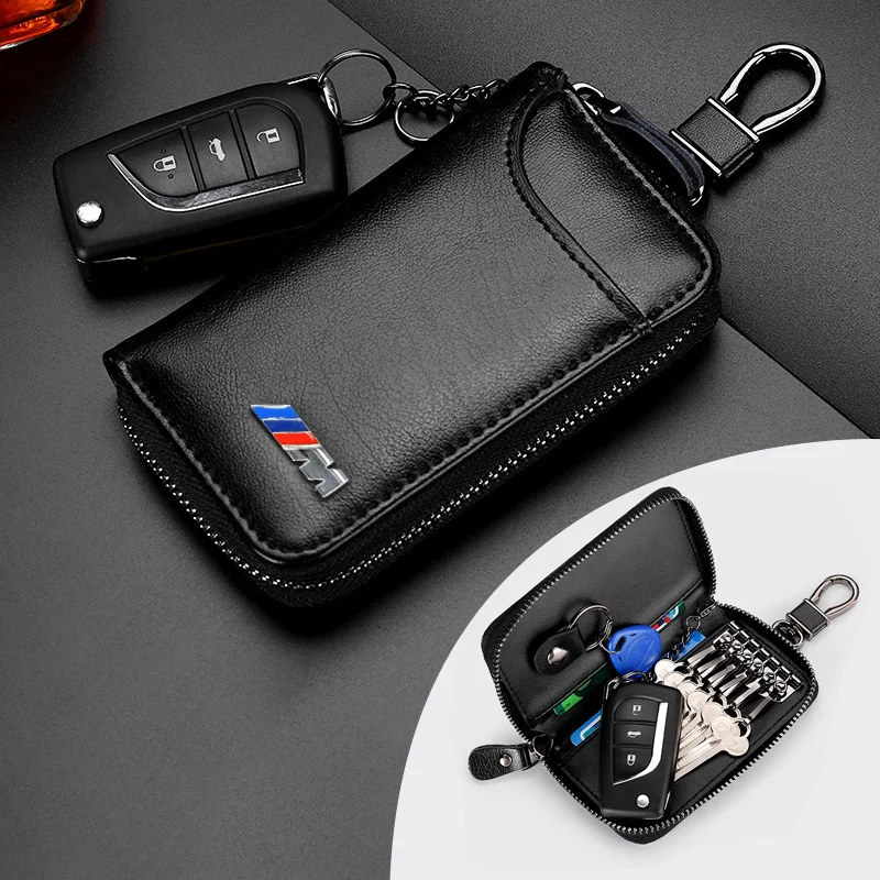 

Leather Car Key Bag Keychain Case Storage Cover For BMW M Performance M3 M5 M6 F01 G20 X1 X2 X3E60 F10 F30 E39 F20 E87 E92 G30