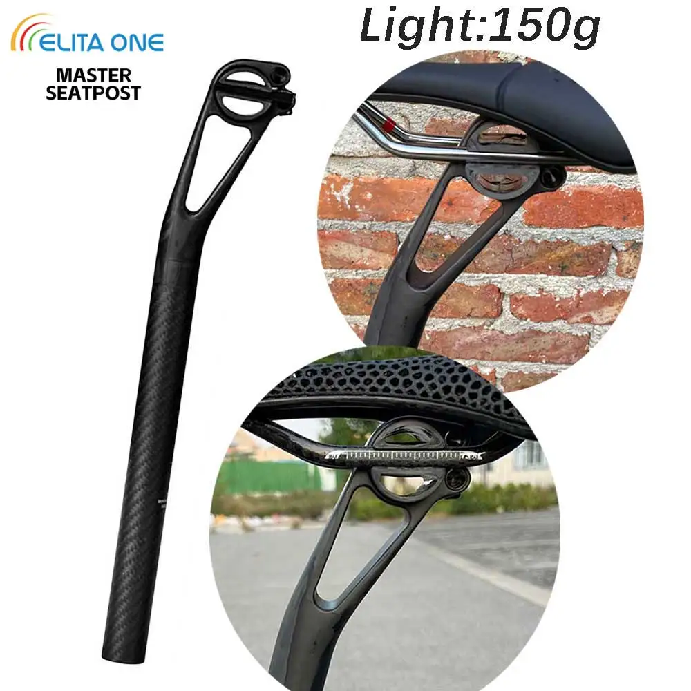 elitaone Master Series Carbon Seat post Setback 25mm MTB/Road Bike Seatposts 350-450mm Suitable for carbon rails 7x9mm Saddle