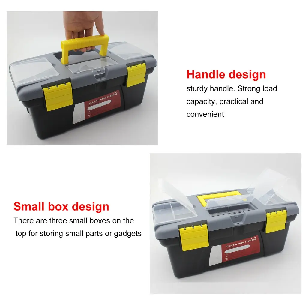S/M/L Portable Plastic Hardware Toolbox Household Multifunction Maintenance Toolbox Car Storage Box Anti-Fall Box Tool Case