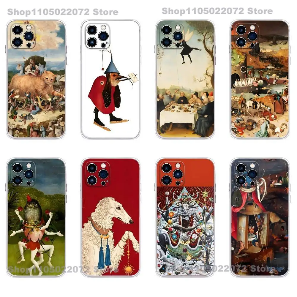 

Hieronymus Bosch Art Painting Phone Case For iPhone 17,16,15,14,13,12,11, Plus,Pro,Max,XR,XS,Plus,E,Mini Transparent Soft Cover