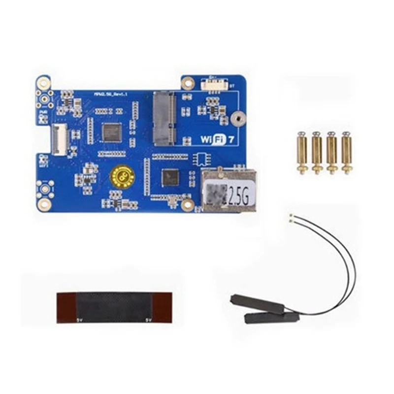 MPW2.5G Para Raspberry Pi 5 Placa de Expansão PCIE Para Wifi7 2.5G ETH HAT RTL8125 Suporte Wifi7 Wifi6 Wifi5 Para RPI 5