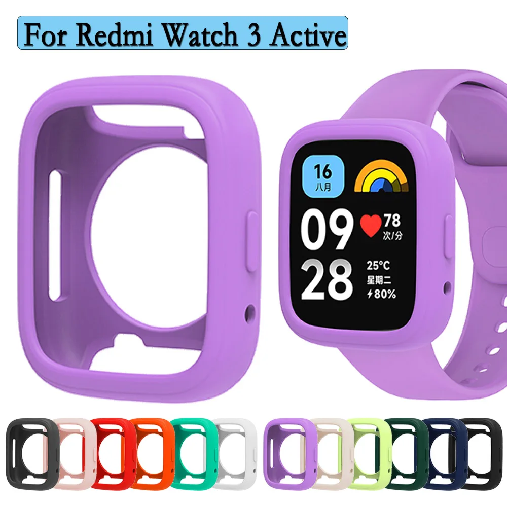 Soft Silicone Case For Redmi Watch 3 Active Rubber Watchband Protective case Bracelet Super Light Watch Accessories