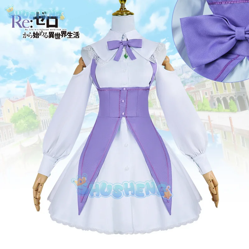 

Emilia Cosplay Anime Re:Zero Date Costume Dress Halloween Party Role Play Suits