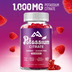 Potassium citrate 1000mg gummies, potassium supplement for adults and men, supporting leg spasms and muscle health, 60 pills