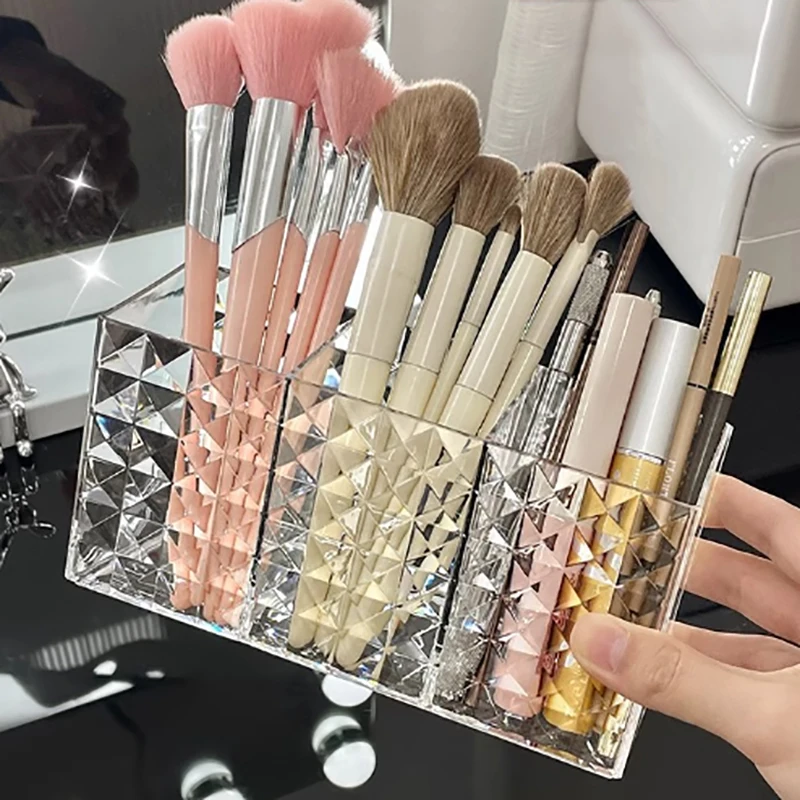 Transparent Acrylic Lipstick Cosmetic Makeup Brush Storage Box Case Table Makeup Tool Organizer Holder