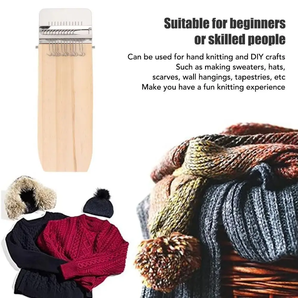 Clothes Mending Wooden Mini Loom Rectangular Quickly Makes Mending Loom Portable Weaving Loom DIY Textile