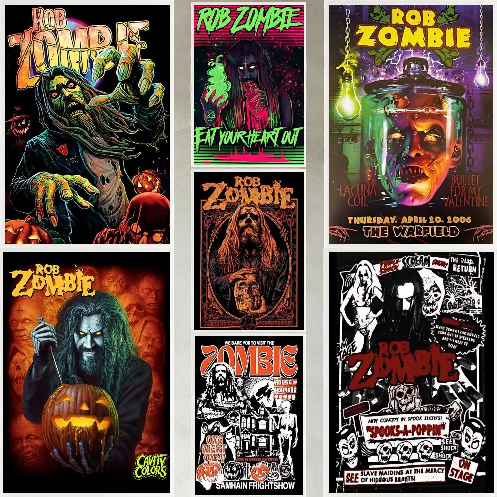 band Rob Zombie Poster Poster HD Waterproof Self-adhesive Art Print Wall Decor for Bedroom Living Room Gift