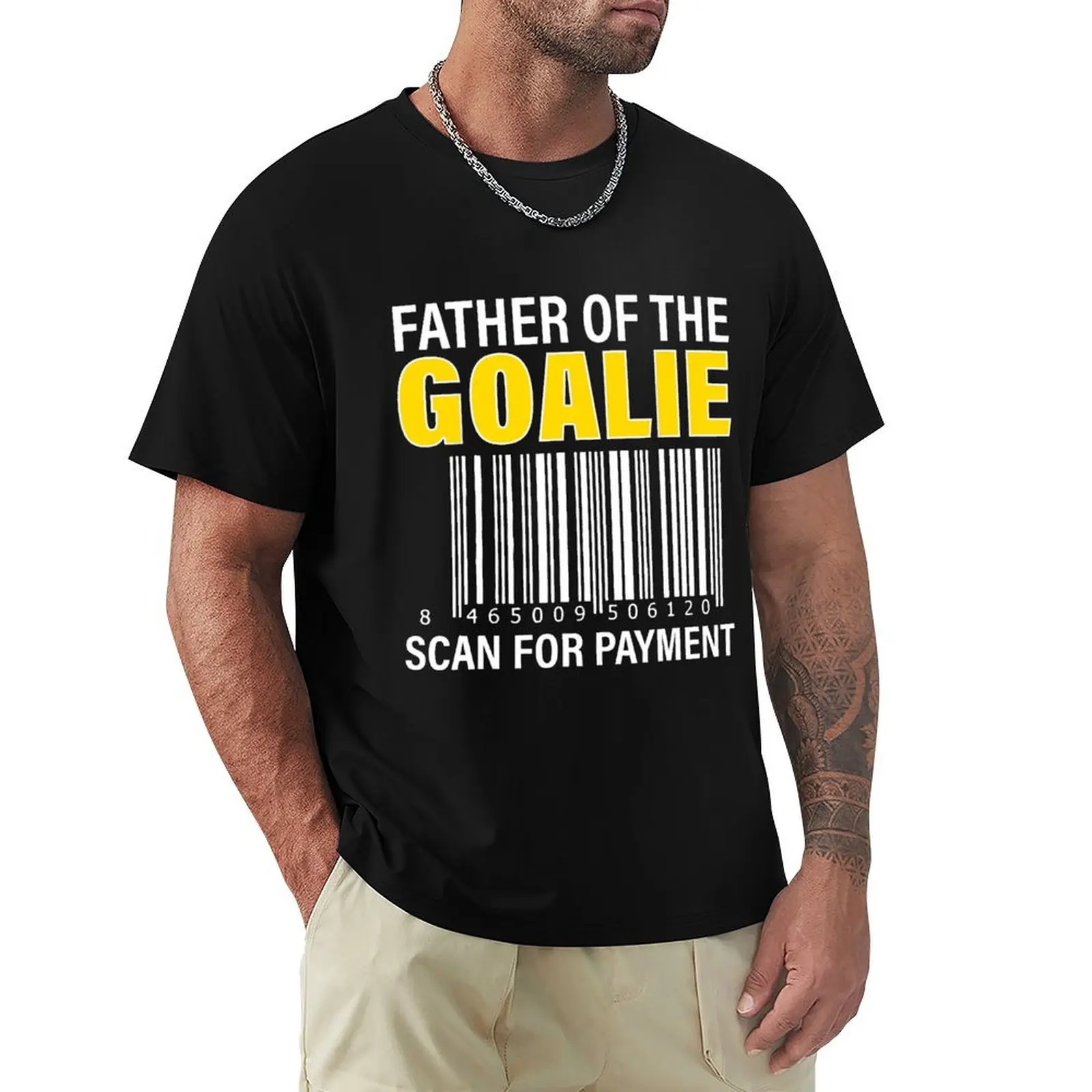 Father Of The Goalie Scan For Payment Goalie Dad T-Shirt Quick Dry Light Sports T-Shirt