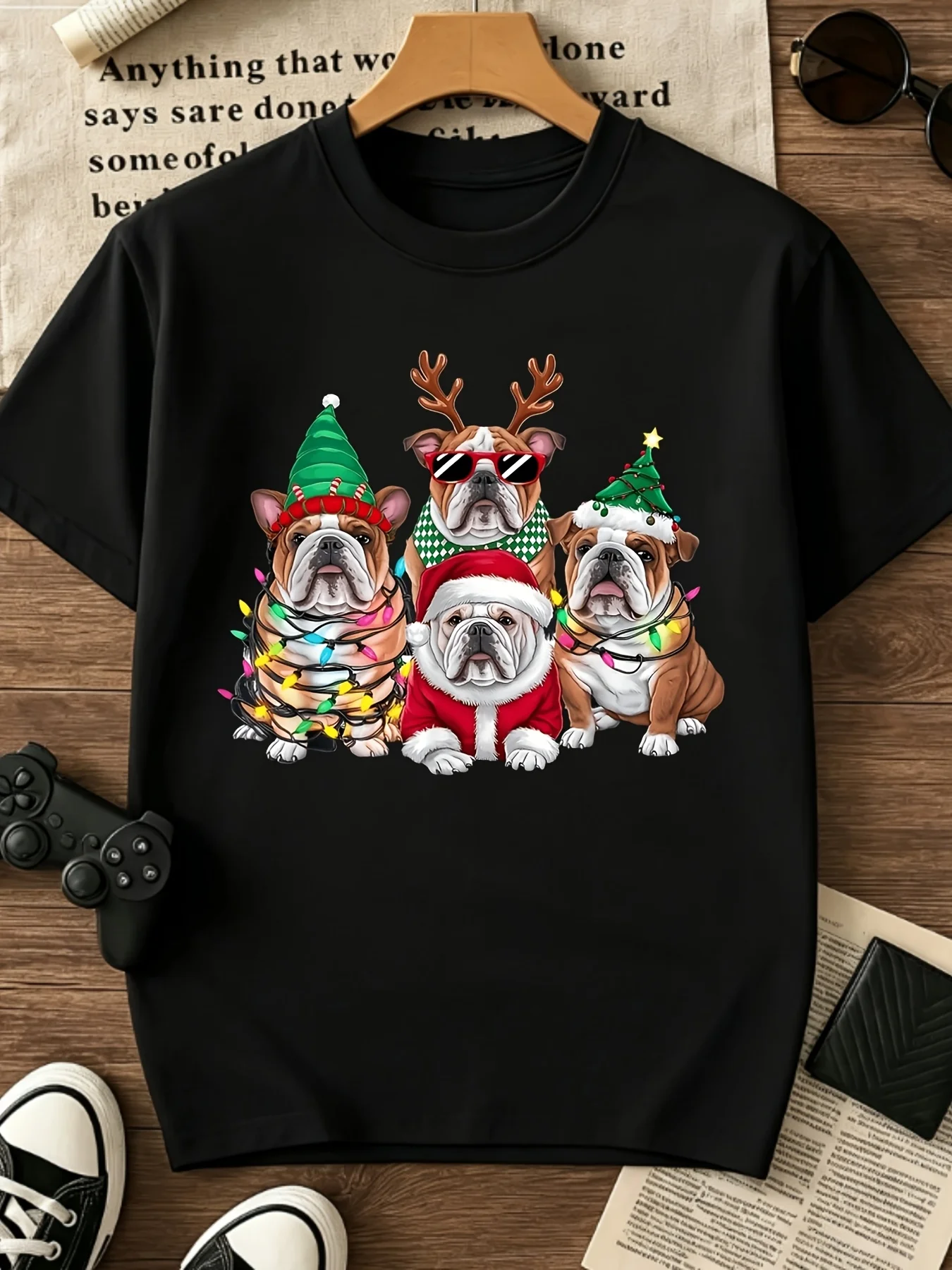 Unisex Holiday Tshirt Beer Mug Santa Hat Holly Leaf And Xmas Lights Funny Beer Quote Round Neck Casual Tee