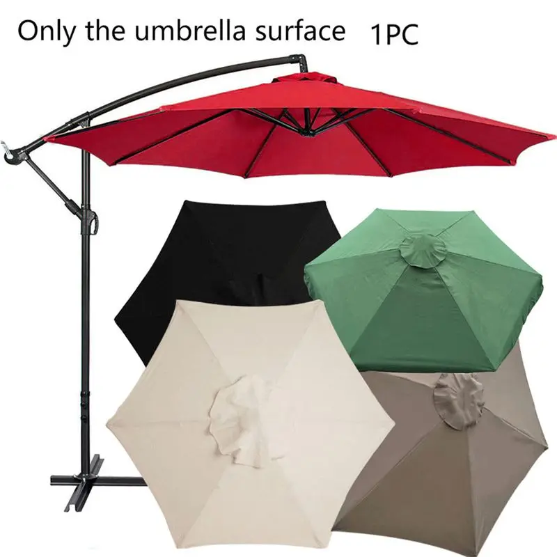 2/2.7/3M Outdoor Umbrella Garden Cover Parasol Replacement Umbrella Surface Rainproof Sunshade Canopy Garden Sun Shelter