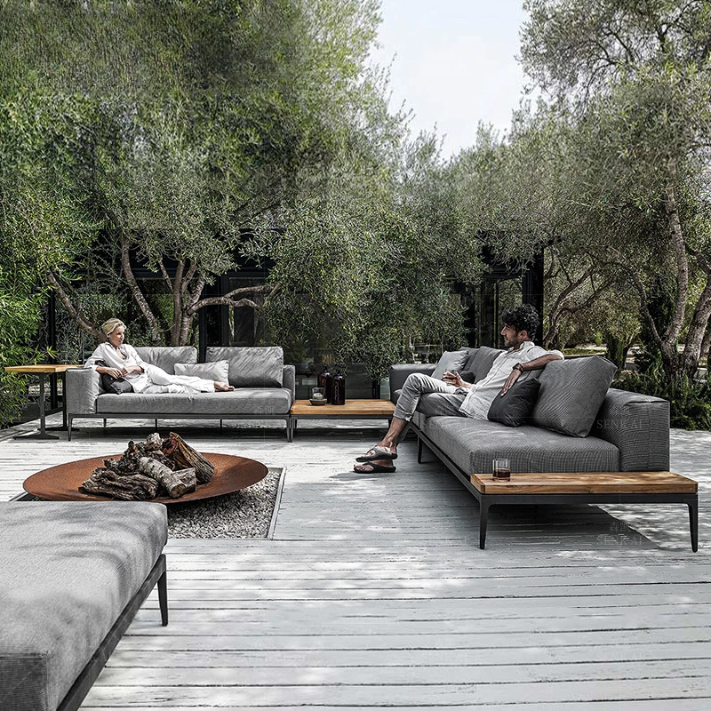 

Nordic Courtyard Villa Leisurely Garden Sofas High Grade Designer Simplicity Garden Sofas Retro Outdoor Furniture Divano HBOS