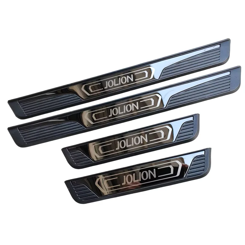 

4PCS Car Door Sill Protector For Haval Jolion 2021-2023 Stainless Steel Plastic Welcome Pedal Scuff Plate Sequins Trim Cover