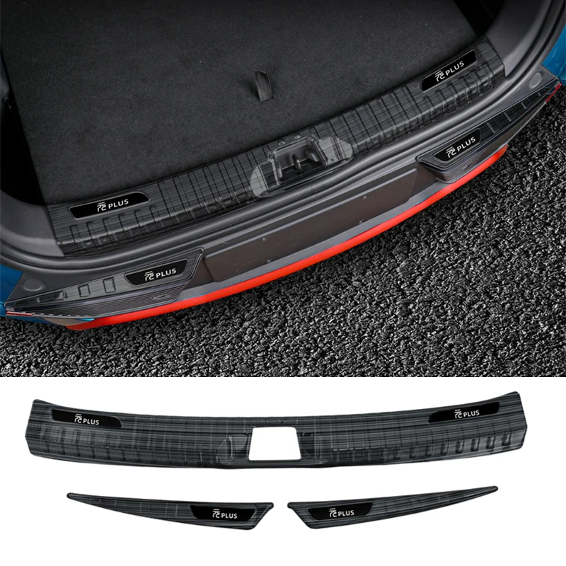 

For BYD Atto 3 Yuan Plus 2022 2023 Auto Rear Guard Plate Trunk Bumper Protective Strip metal Accessories