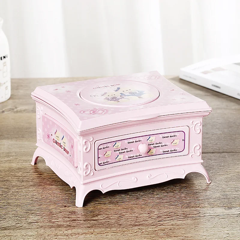 

Makeup Mirror Jewelry Box Music Box Dancing Ballerina Drawer Girl Music Box Kids Musical Toy Gift Music Box Pink