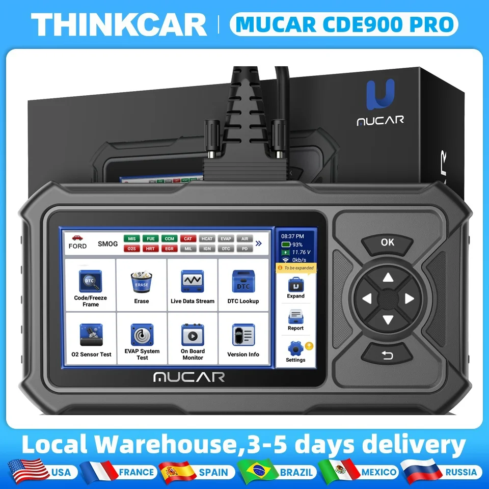 MUCAR CDE900 PRO 자동차 진단 도구, OBD2 코더 리더기, 자동차 진단 도구, 평생 무료 업데이트, 정비공용 OBD2 스캐너 도구 