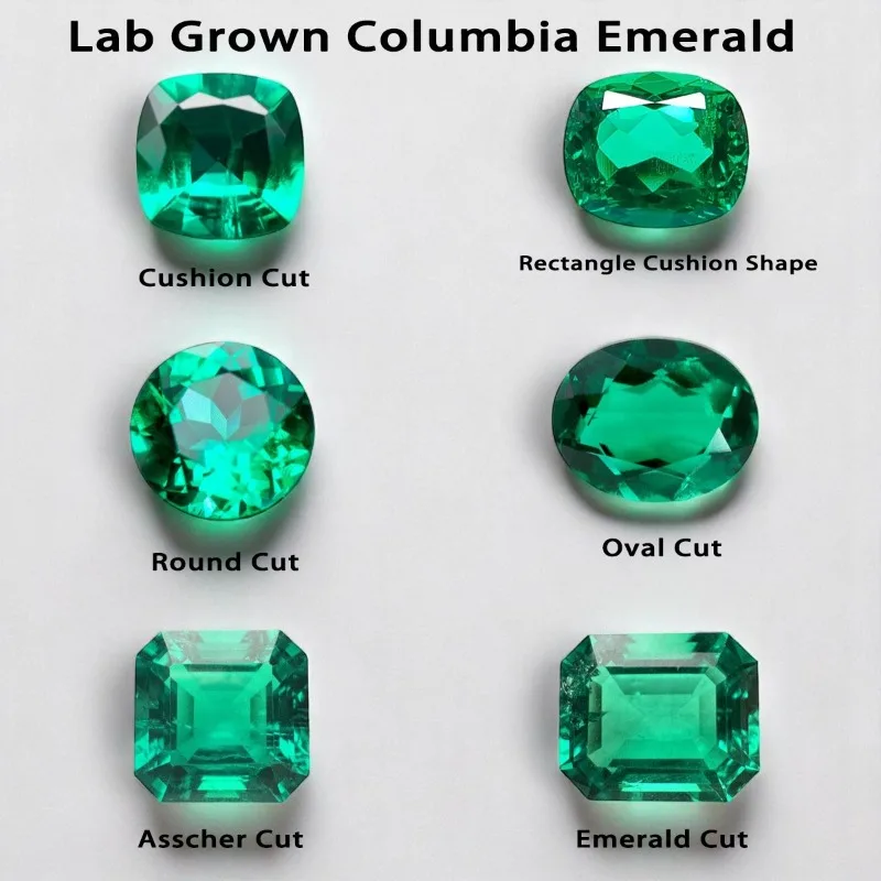 

Lab Grown Colombia Emeralds Color Gemstone for Jewelry Making Inlay Rings Pendant Earrings Materials with AGL Certificate