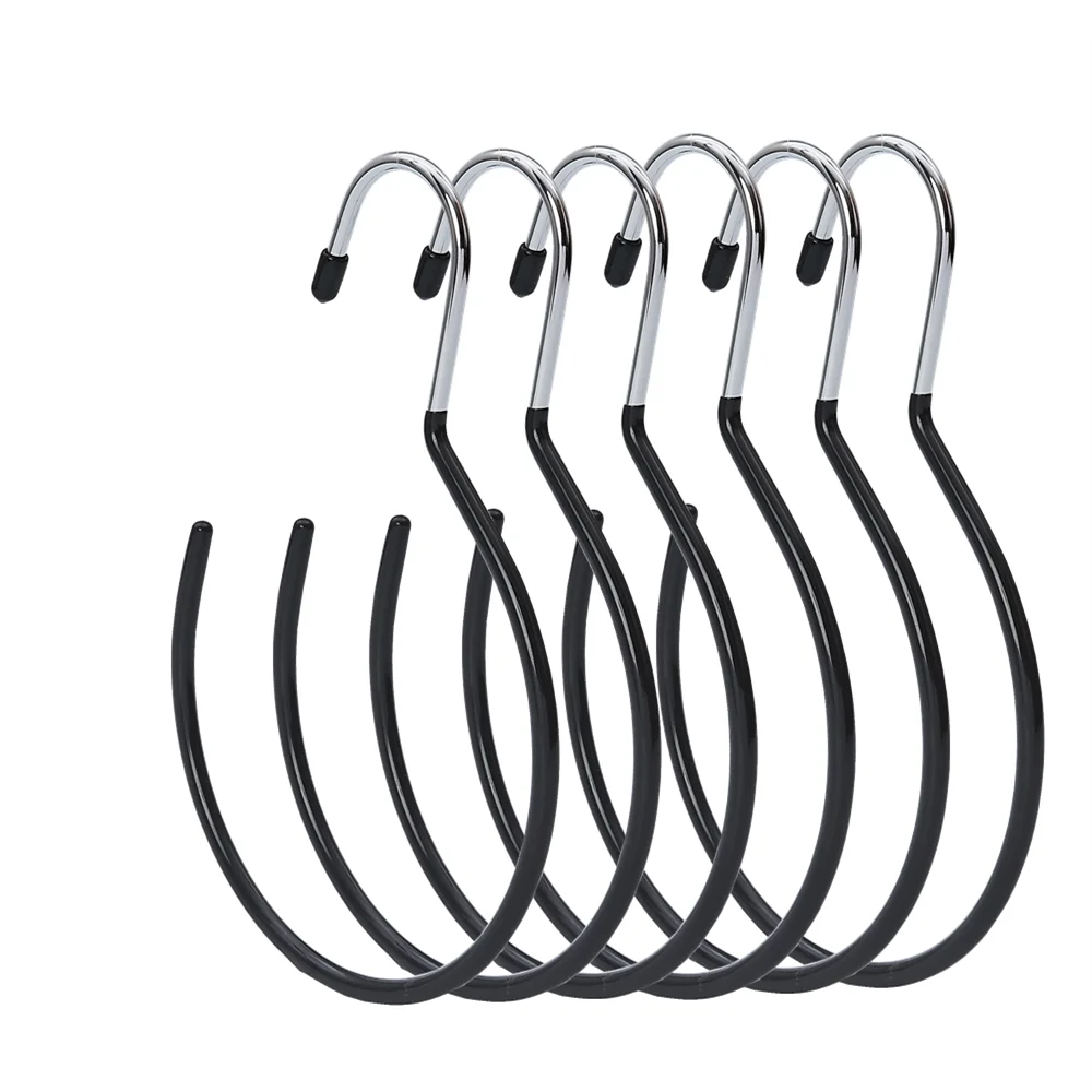 Belt Ring Hanger Scarf Hangers,Multi-use Hanging Hook Closet Organizer for Belts,Shawls Scarves,Ties,Hat Rack(5 Pack, Black)