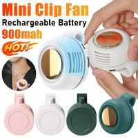 Mini Clip Fan Hanging Waist Neck Fan Girl Electric Air Cooling Fan 900mah USB Leafless Fan 3 Speeds Outdoor Portable Cooler Air