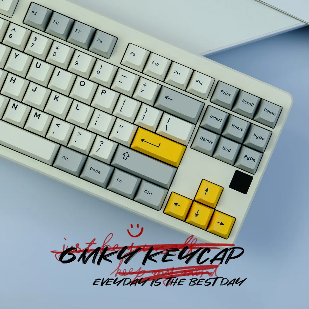 Imagem -04 - Gmky Pesado Indústria Cores Keycaps Cereja Perfil Duplo Tiro Abs Fonte Pbt Keycaps Abs Fonte para mx Interruptor Teclado Mecânico