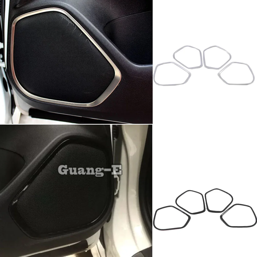 Car Door Detector Stick ABS Plastic Inside Audio Speak Sound Cover Ring Circle Lamp Trim 4pcs For Honda Fit Jazz 2014 2015 2016