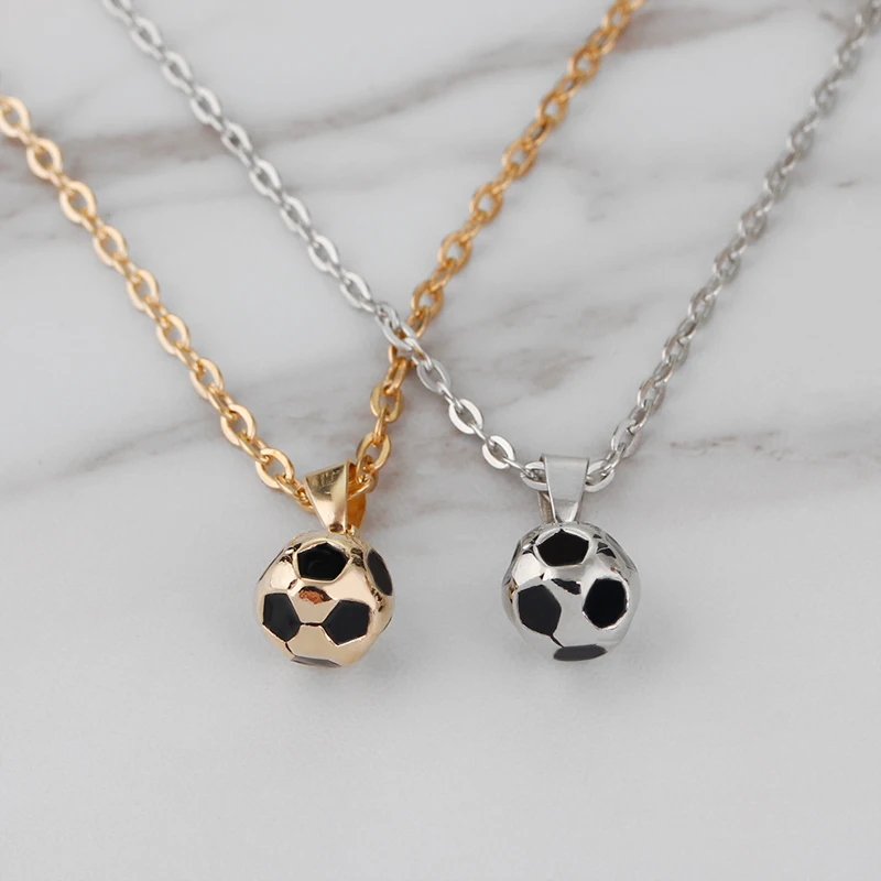 Football Soccer Ball Charm Pendants Necklaces Personalized Sports Team Player Lovers Gift Jewelry For Men Girls Boys