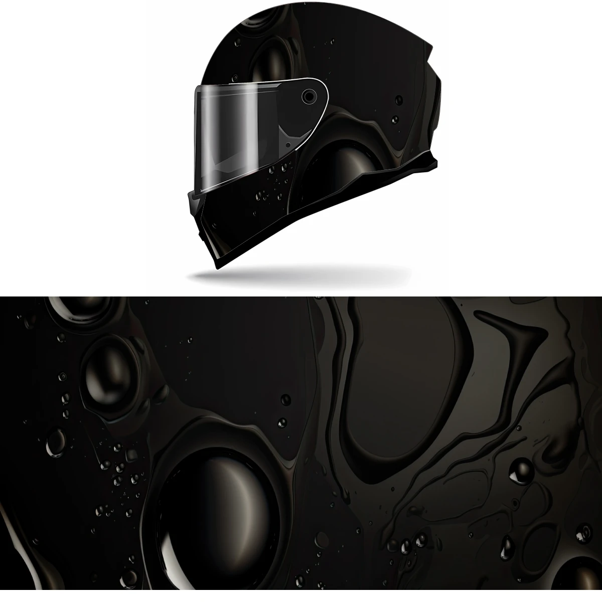 

Dark Black Abstract Full Helmet Wrap Sticker Motorcycle Helmet Racing Graphic Decal Vinyl Wrap Helmet Decor Sticker