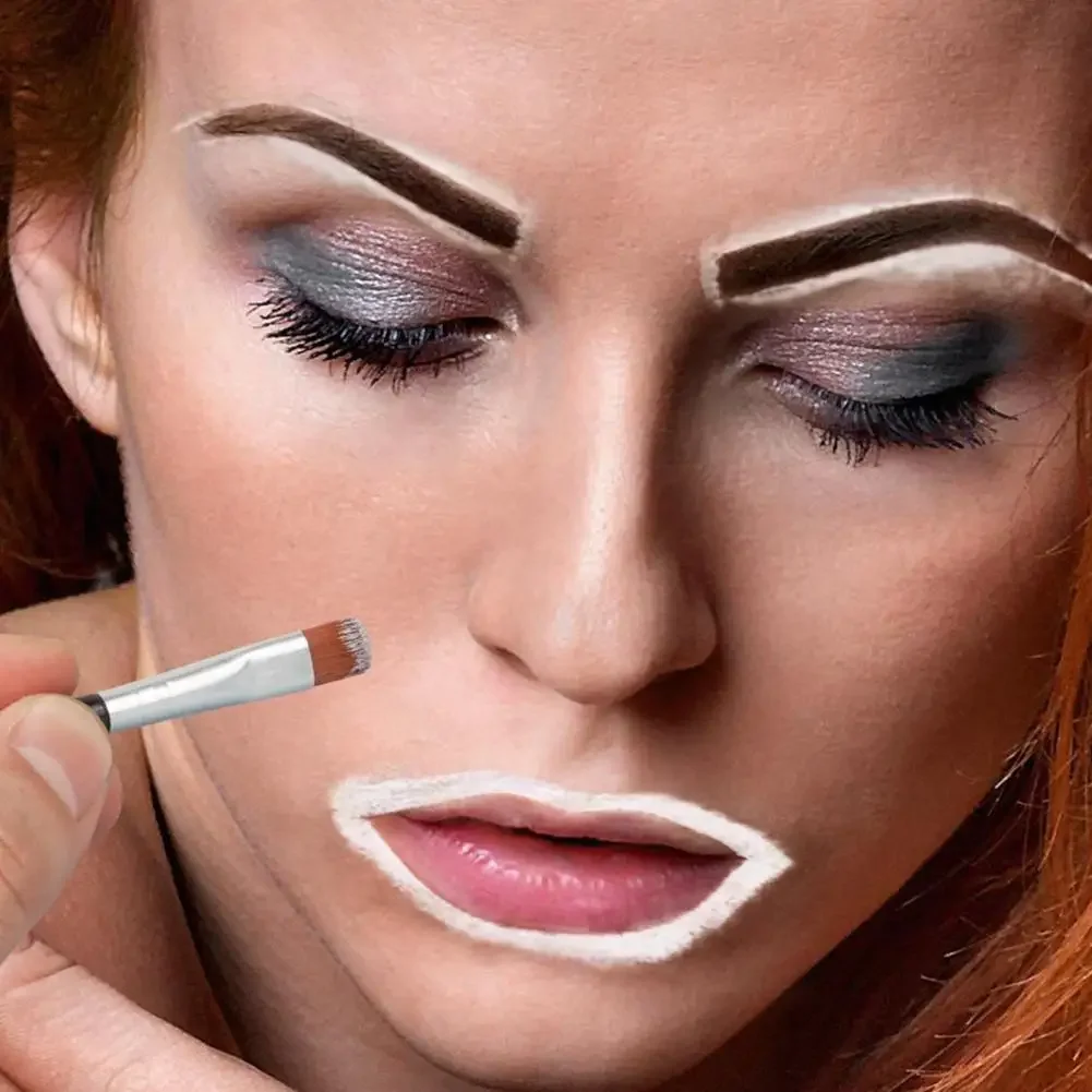 40g Herramienta Portátil Útil con Lápiz para Cejas, Herramienta General para Moldear y Teñir Cejas y Labios, Pasta Blanca para Mapeo de Tatuajes
