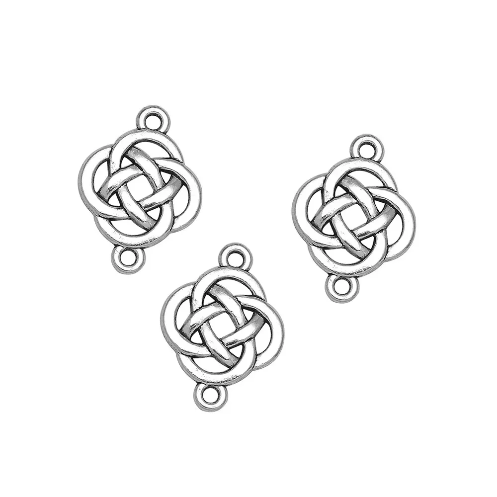 10pcs/Lots 18x25mm Vintage Witch Knot Charms Celtic Connector Pendants For DIY Jewelry Making Findings Supplies Accessories